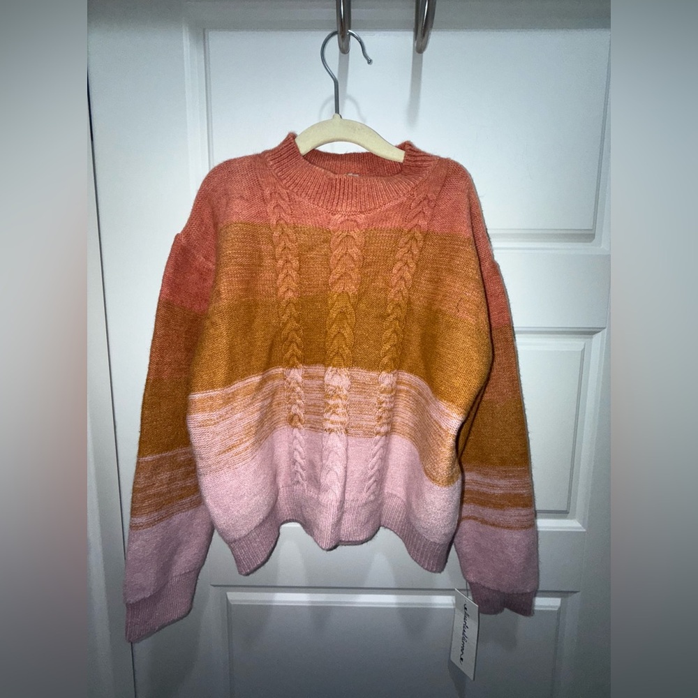 NWT. Heart & Arrow. Girls Sweater. Pink/Rust. Size 7/8.